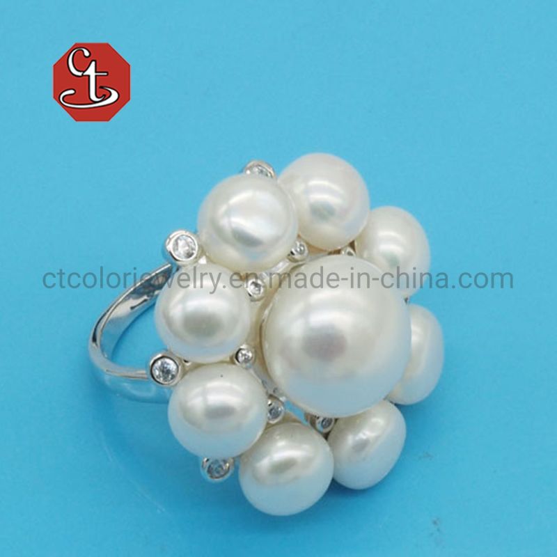 Luxury Freshwater Pearl Rings Natural Pearl Jewellery Exaggerated Fashion Pearl Ring