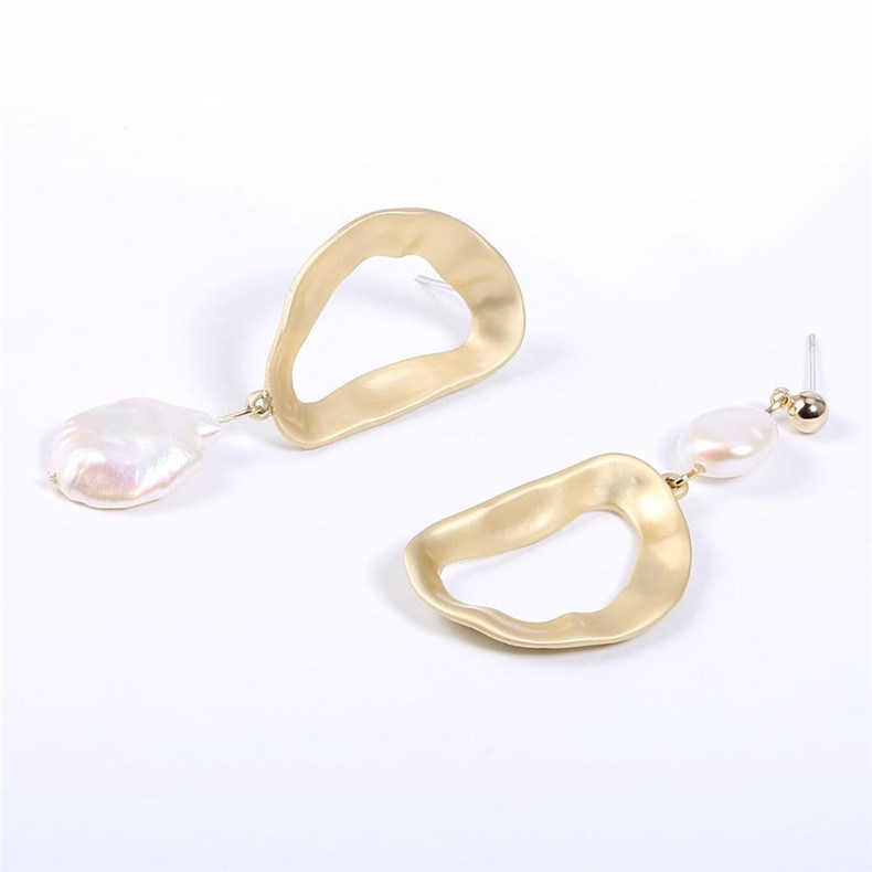 925 Silver Baroque Shell Fashion Jewelry Pearl Earrings