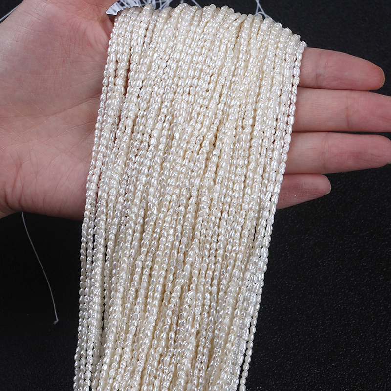 1.5-2mm Rice Shape Freshwater Loose Pearl Strand