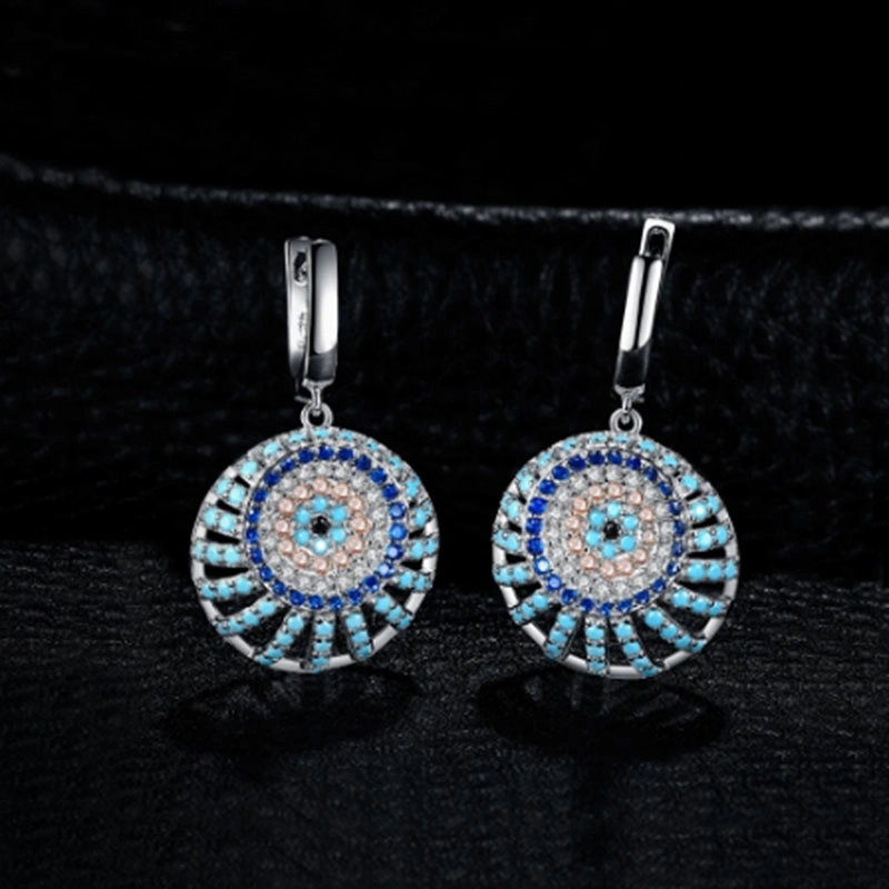 Silver Jewelry Lucky Eye Turkish Blue Evil Eye Earring Fashion Jewelry for Women
