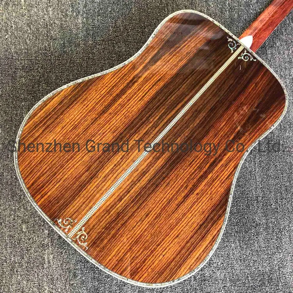 Custom Rosewood Fingerboard Life Tree Inlay Acoustic Guitar in Sunburst Customized Logo Is Available