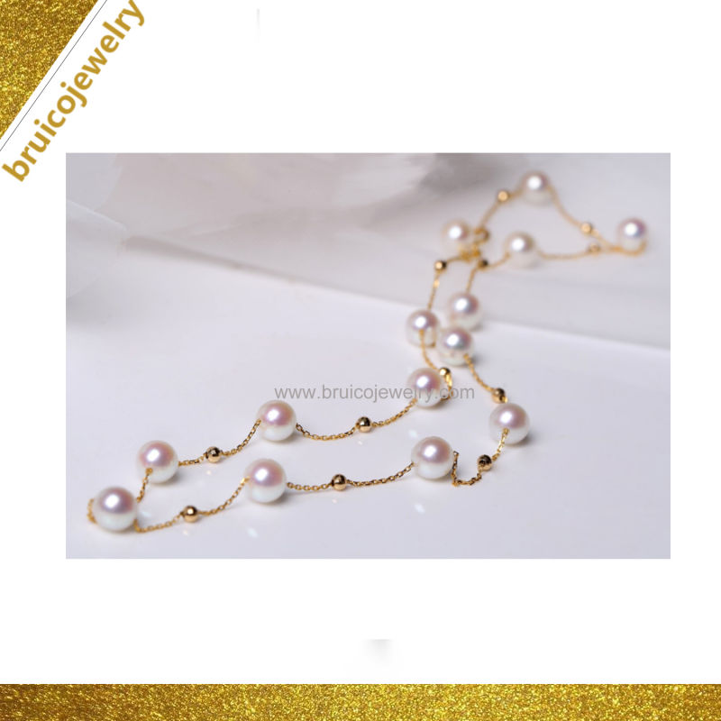 Wholesale Jewelry Freshwater Pearl Necklace with Silver Chain