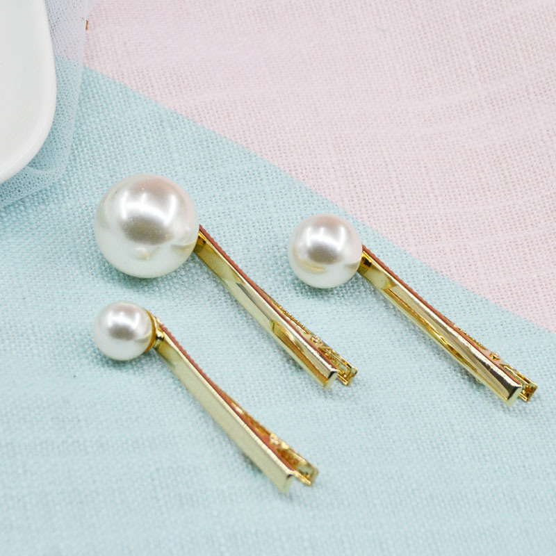 High Quality Handmade Women Wedding Jewelry Bb Hair Clipsmetal Gold Hairpin Pearl Hair Clips for Girls
