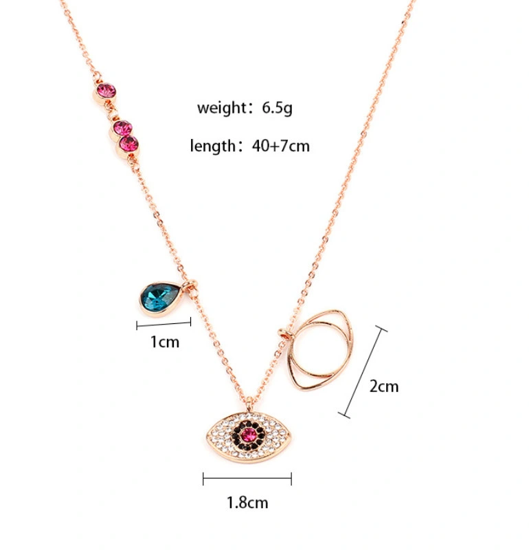 Fashion Jewelry Delicate Necklace with Evil Eye Charm