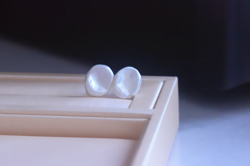 Fashion Earrings Jewelry Sterling Silver Keshi White Cultured Baroque Freshwater Pearl Earrings