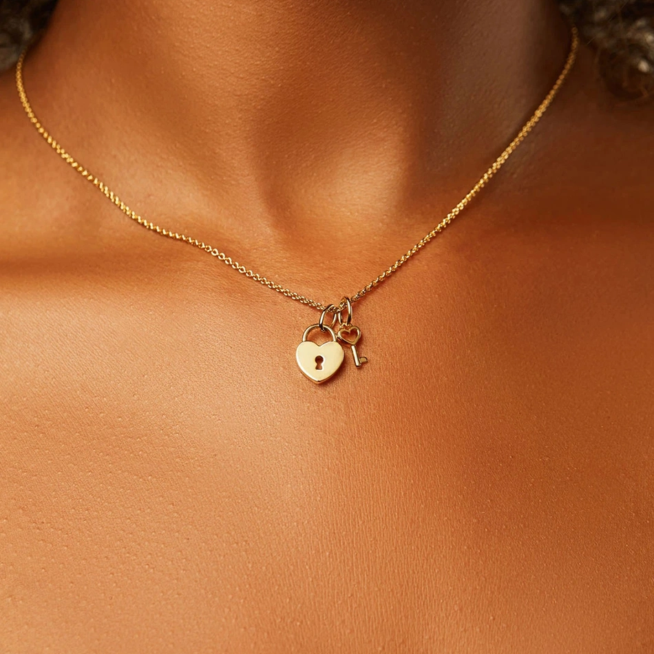 925 Sterling Silver Gift Pendant Necklace 18K Gold Vermeil Joy Heart Necklace