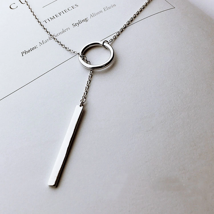 Dainty 2 Layered Necklaces, Long Lariat Y Pendant Necklace for Women Girls Esg11084