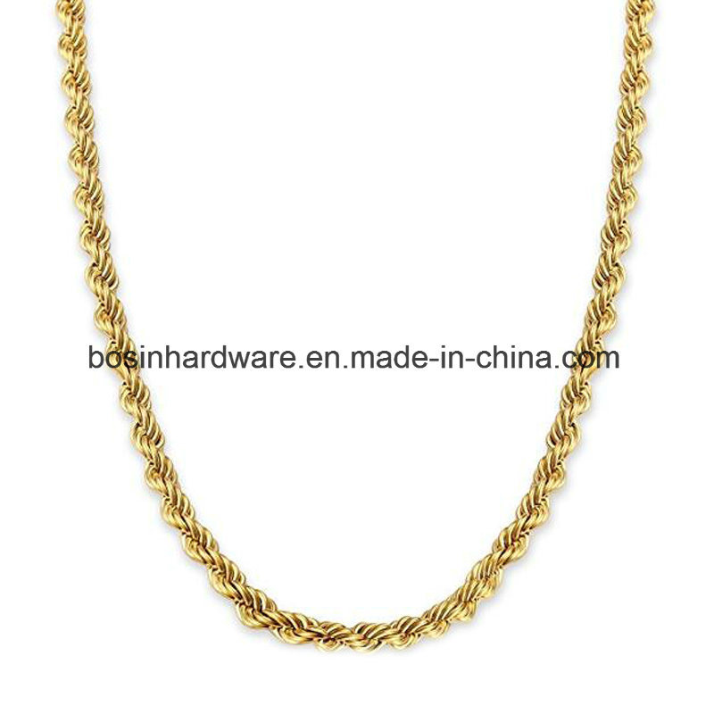 Stainless Steel Twist Rope Chain Necklace