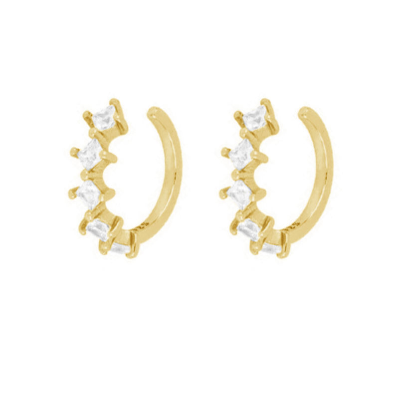 18K Gold Plated Jewelry 925 Sterling Silver Ear Cuff Aube Earrings for Women