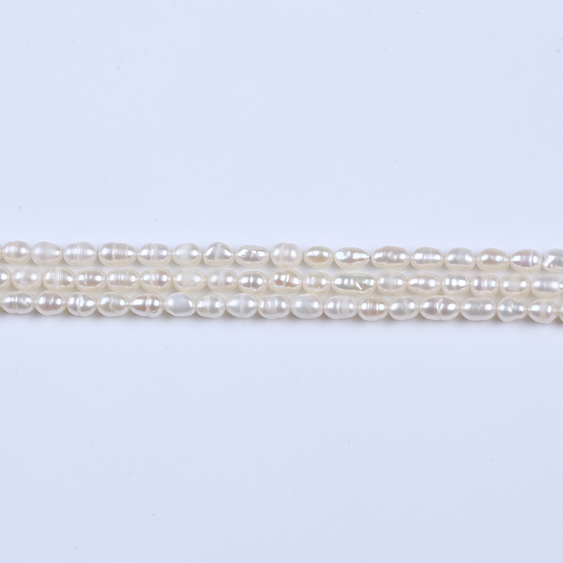 4-5mm Rice Shape Natural Freshwater Pearl Wholesale Freshwater Loose Pearl Strand