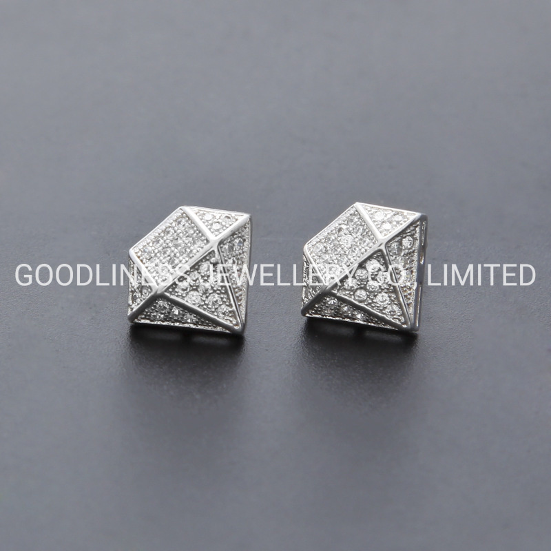 Iced out Luxury Diamond Stud Earrings Hip Hop Urban Jewelry (538412774919)