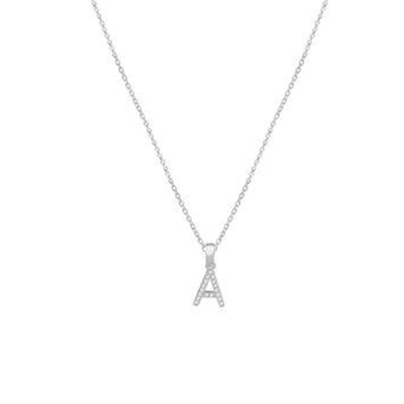 Classic 925 Sterling Silver Women Jewelry Fashion 18K Gold Plated Initial Necklace