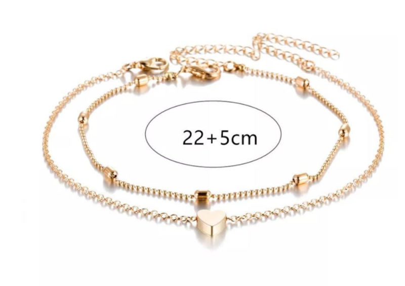 Fashion Anklets Foot Jewelry Ankle Bracelet Beach Heart Initial Gold Chain Anklets for Women