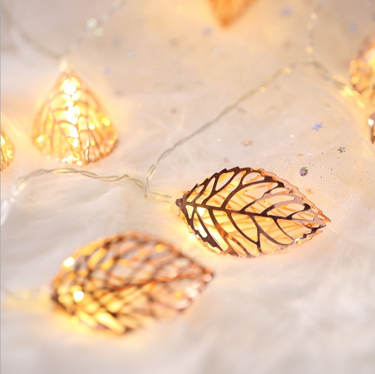 Christmas Decoration Light Gold Leaf String Light