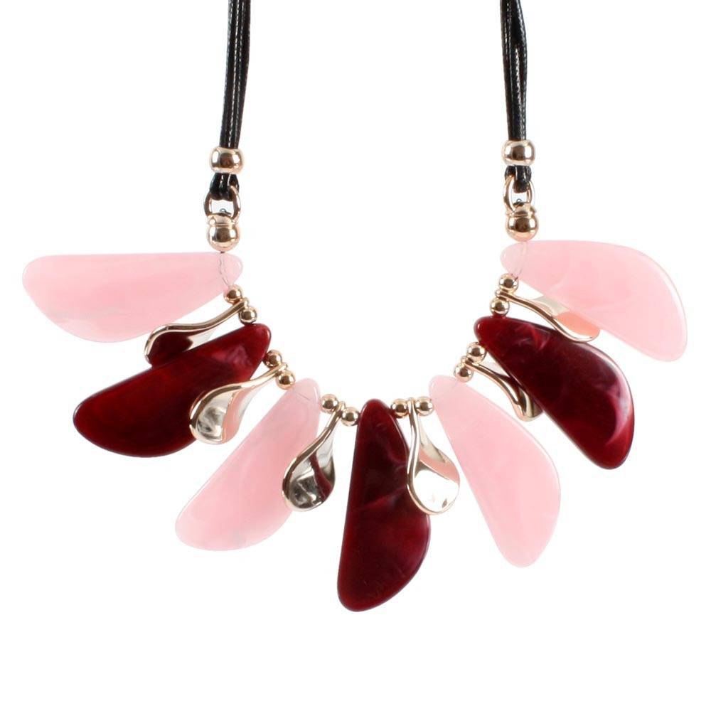 Geometric Leaves Acrylic Resin Ladies Jewelry Necklace Women Chain