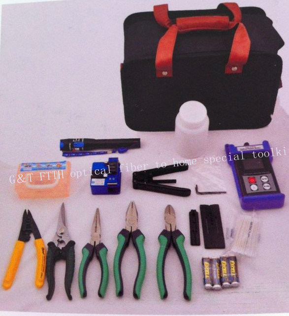 FTTH Optical Fiber to Home Special Toolkit 18 PCS, Cable Tool, Optical Fiber Toolkit