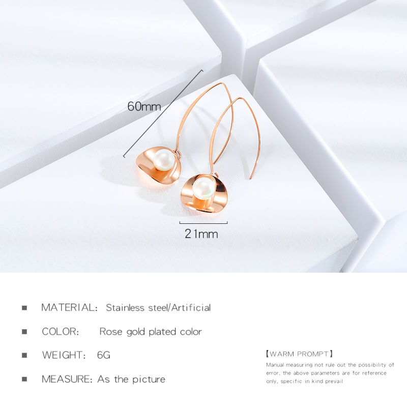 Pearl Gold-Plated Stainless Steel Earrings Drop