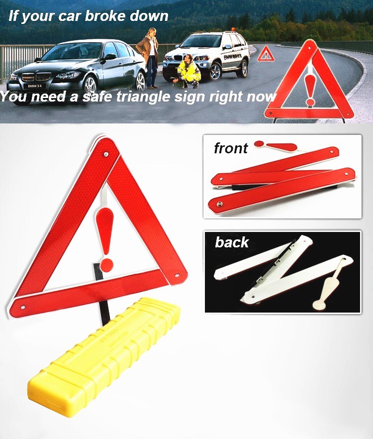 Mini Red Reflective Traffic Warning Triangle Road Triangle