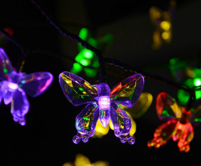 Outdoor LED Solar Butterfly Light String