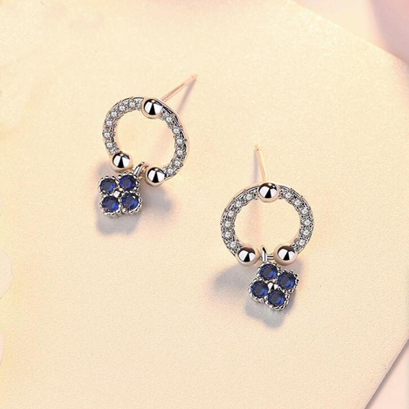 New Wholesale Women Fashion Jewelry Round Silver Drop Earrings, CZ Earring 925