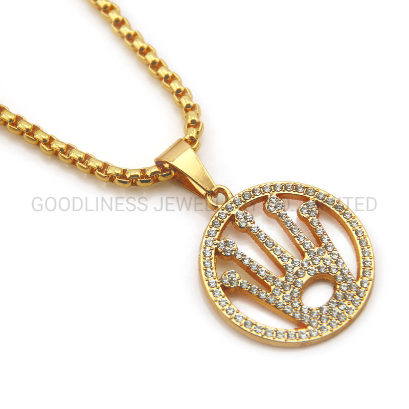 Manufacturer Popular New Hip Hop Crown Diamond Pendant Necklace