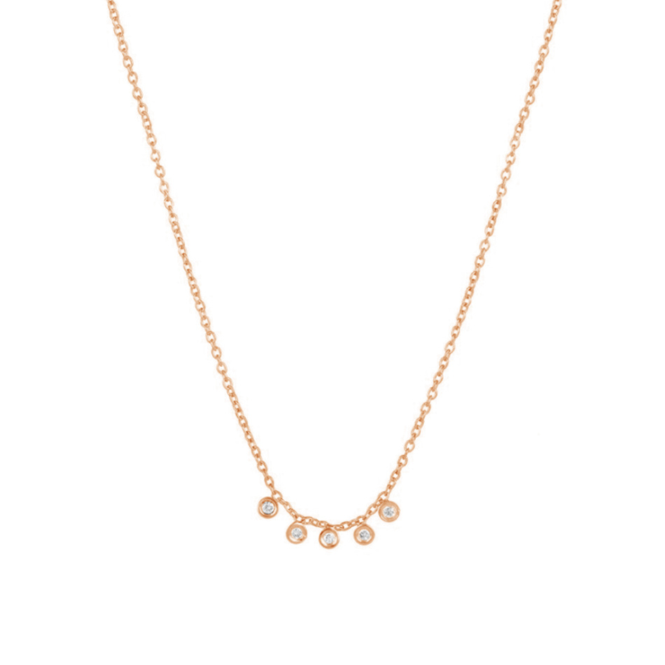 High Quality 925 Sterling Silver Necklace Fine Jewelry 18K Gold Vermeil Mini Diamond Dash Necklace