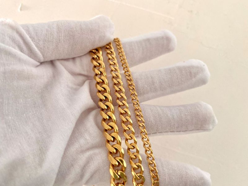 Six-Sided Grinding Chain Necklace Fashionable Chain Overlapping Chain