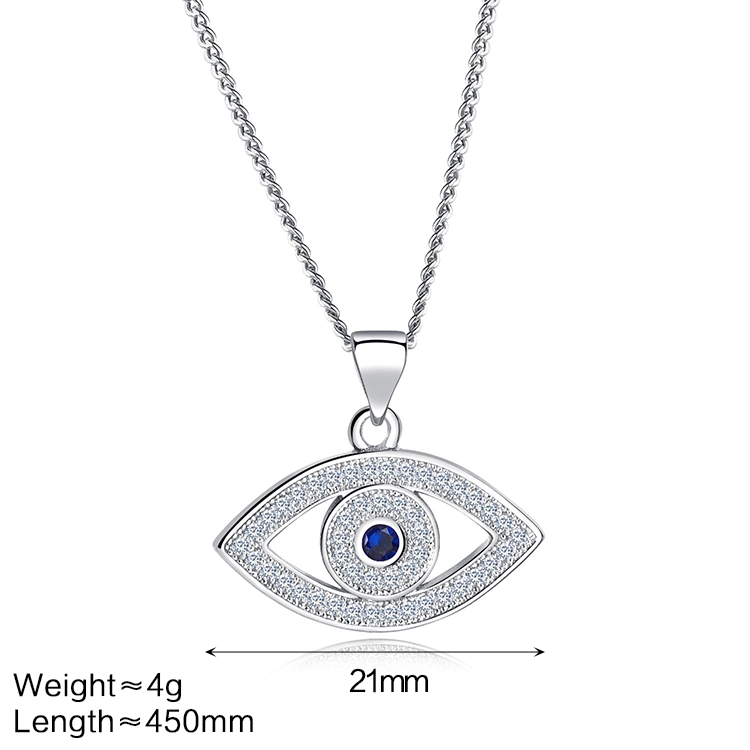 Factory 925 Sterling Silver Turkish Evil Eye Necklace Jewelry Making