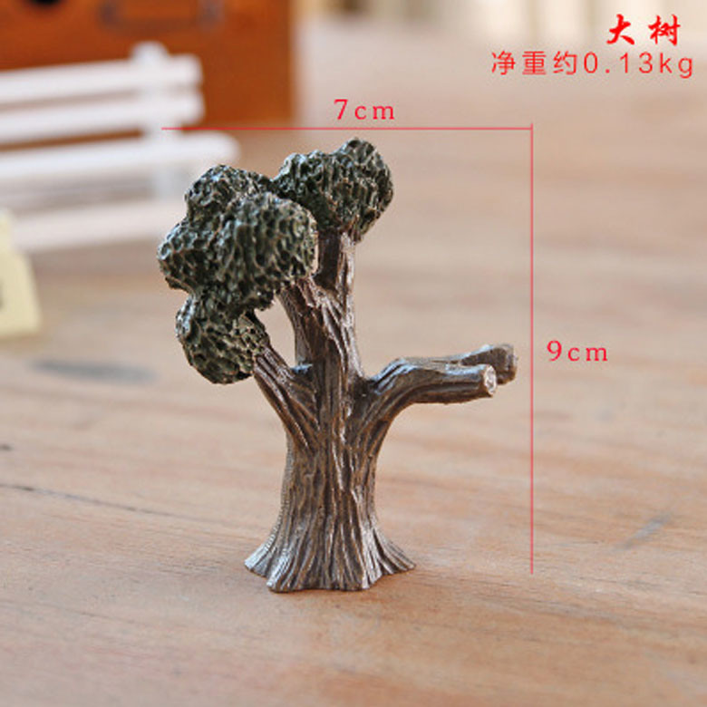 H02 Beautiful Wholesale Resin Mini Green Tree Lovely Decor for Miniature Garden
