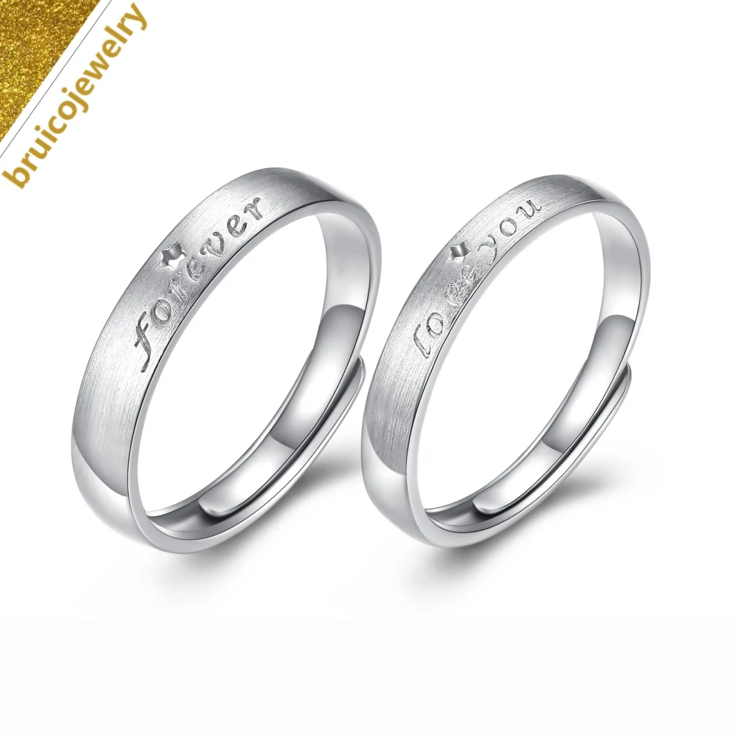 Luxury Fashion Diamond Jewellery 925 Sterling Silver Jewelry 9K 14K 18K Gold Wedding Couple Ring