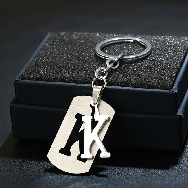 Beautiful Gift 26 English Letter Stainless Steel Key Chain