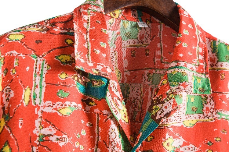 Summer Hawaiian Men High Quality Collar Beach Flower Casual Shirt