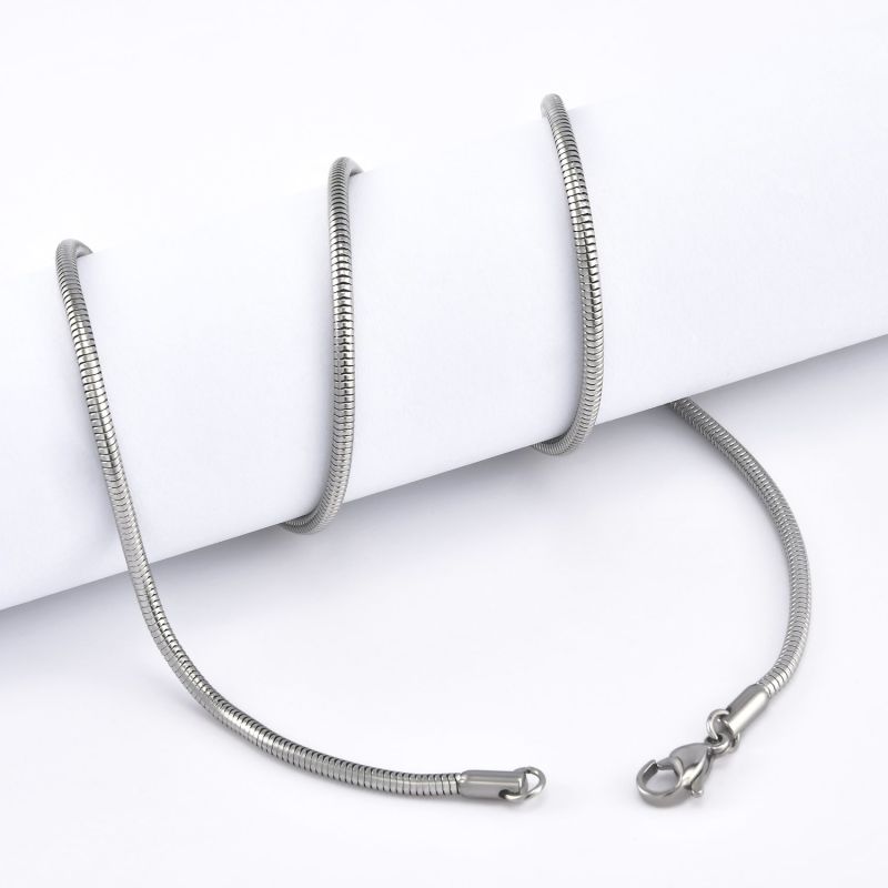18inch 46cm Silver Color Gold Plated Stainless Steel Fashion Jewelry Soft Snake Chain Necklace