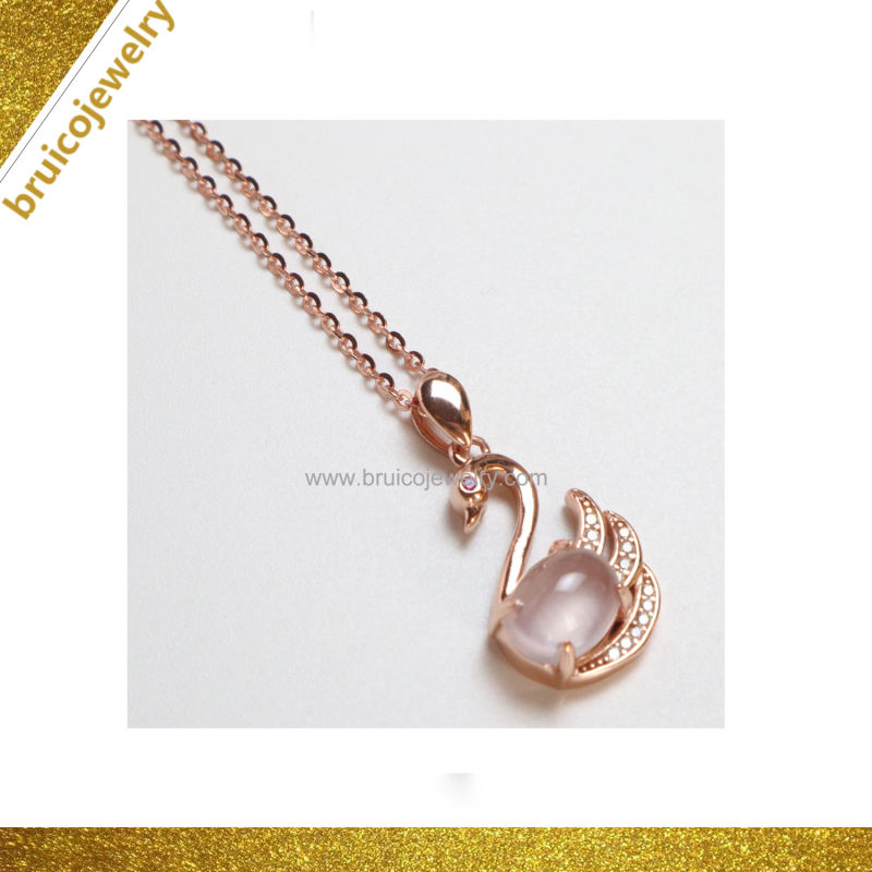 Latest Rose Gold Jewelry Necklace Animal Swan Necklace for Girls