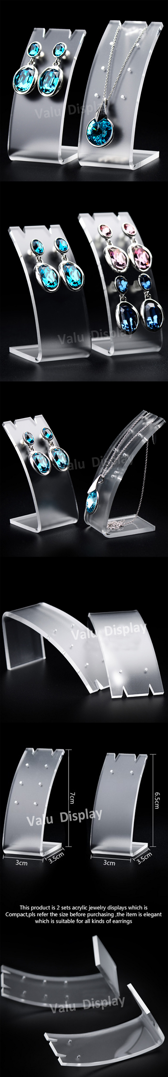 Acrylic Plexiglass jewelry Necklace Earring Jewelry Stand, Acrylic Jewelry Display Risers, Acrylic Jewelry Display Stand