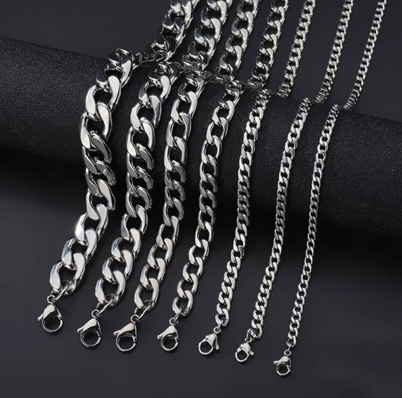 10mm Heavy Infinite Cuban Chain Adjustable High Polished 304 Stainless Steel Silver/14K Gold 20inch Mens Necklace 2020