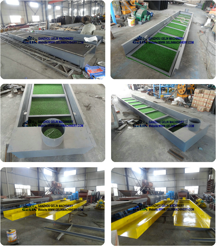 Mobile Gold Washing Trommel with Sluice Box with Gold Grass Mat, Gold Mat, Gold Carpet