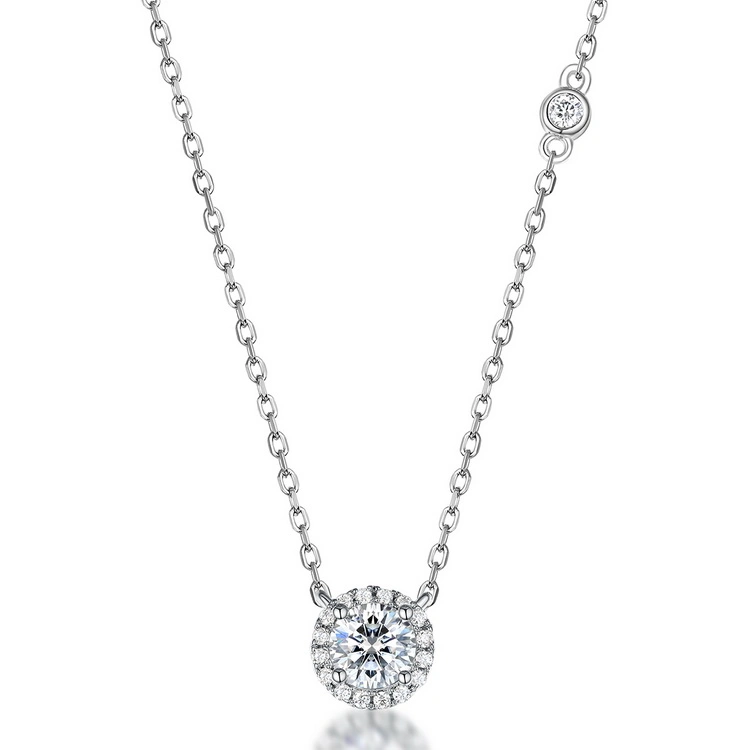 Customizable Lady Luxury Moissanite Necklace 925 Sterling Silver Necklace
