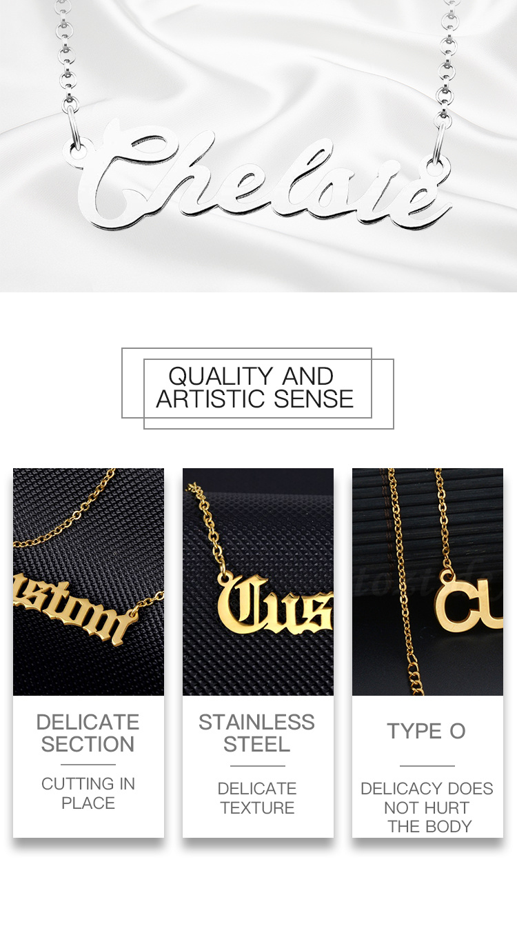 Wholesale Custom Charm Name Personalised Initial Letter Necklace