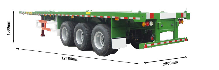 New Container Truck Trailer 3axles Trailer 50tons Flatbed Semi Trailer
