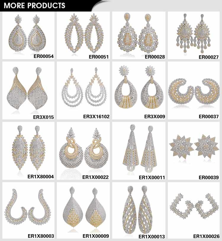 Cubic Zirconia Earrings Bridal Jewelry Long Teardrop Dangle Earring Women CZ Wedding Brass Earrings