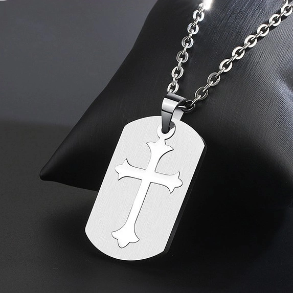 Stainless Steel Cross Pendant 18K Gold Necklace Necklace Cremation Jewelry for Men