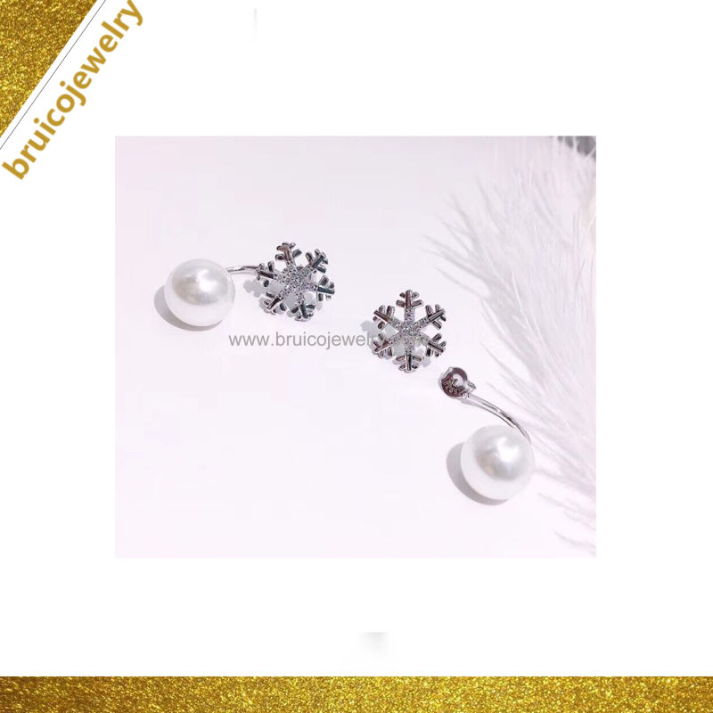 Wholesale Adjustable Cubic Zirconia Silver Jewelry Earrings with Pearls