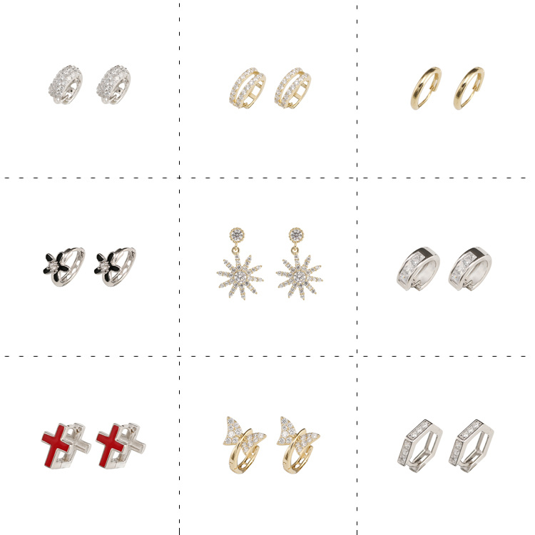 High Polish Cc Earrings for Women Jewelry CZ Custom Hoop Earrings