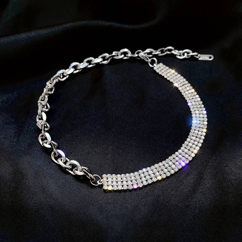 Unique Design Diamond Personalized Simple Collar Jewelry Necklace