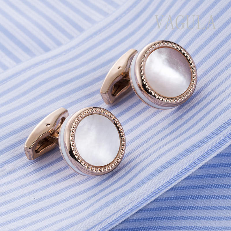 VAGULA Natural Mother Pearl Gemelos Cuff Links 52500