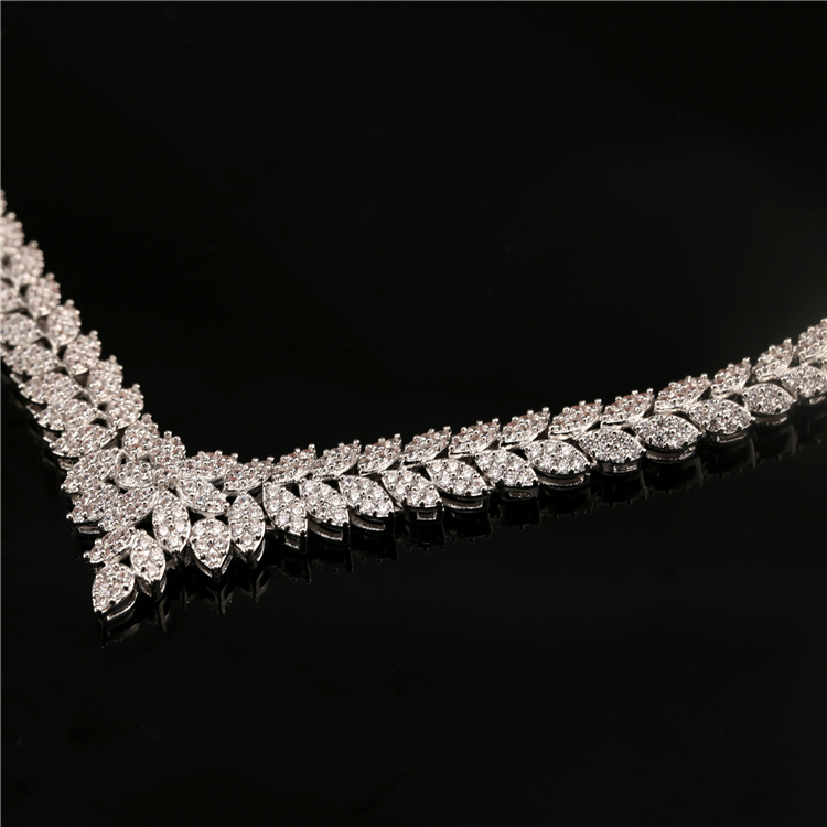 Dubai Luxury Wedding AAA Zircon Accessories Wholesale Necklace Jewelry Sets