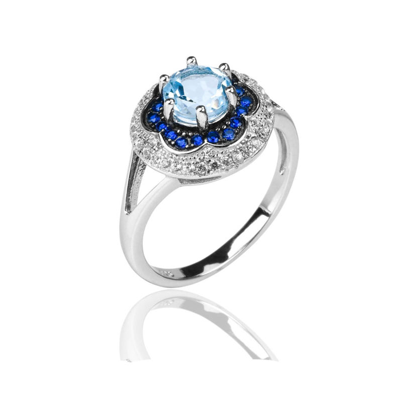 925 Sterling Silver Earrings Nature Gemstone Earrings Engagement Blue Topaz Earrings Christmas Gifts for Girls