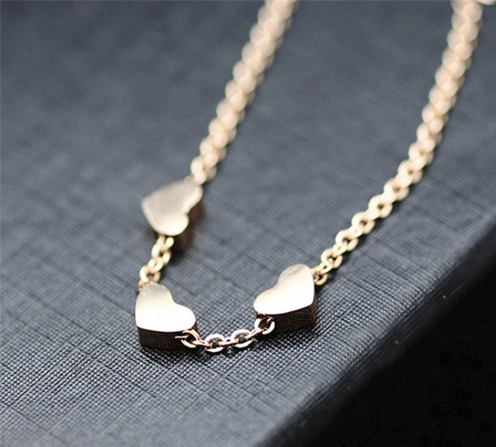 Tiny Heart Necklace for Women Chain Heart Shape Pendant Gift Ethnic Bohemian Choker Necklace