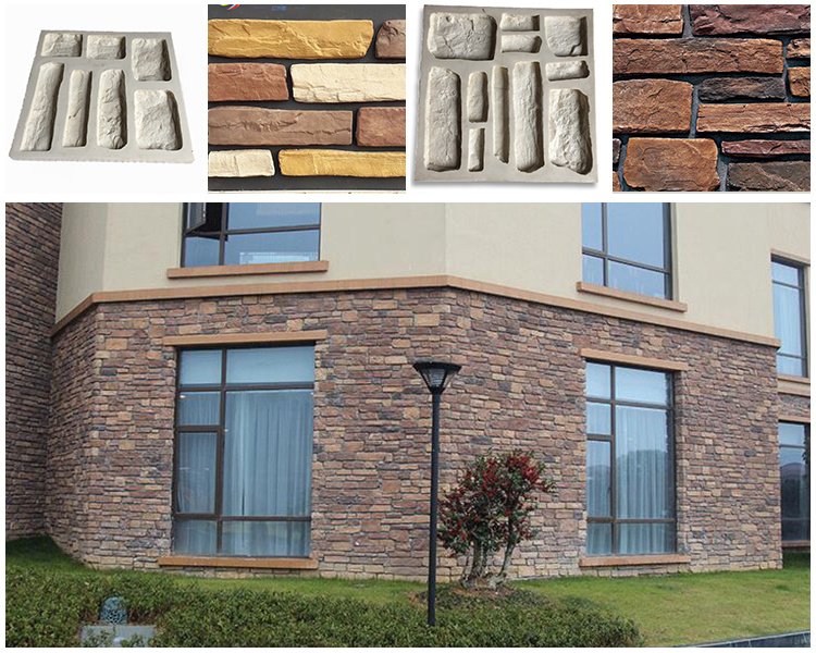 Artificial Natural Stone Mold Natural Fossil Stone Tiles Mould Polyurethane Faux Stone Molds